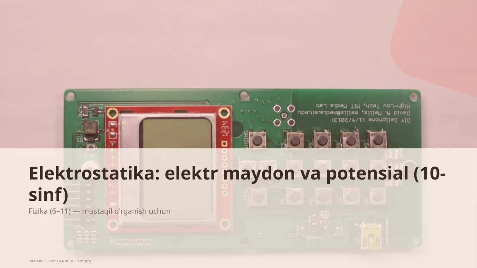 Elektrostatika: elektr maydon va potensial (10-sinf)