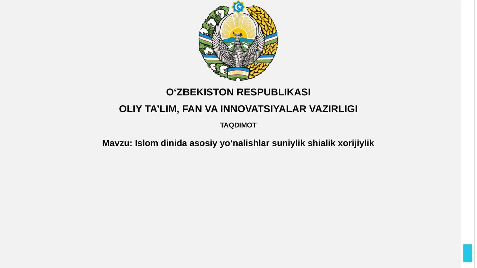 Islomdinida asosiy yoʻnalishlar: sunniylik, shialik
