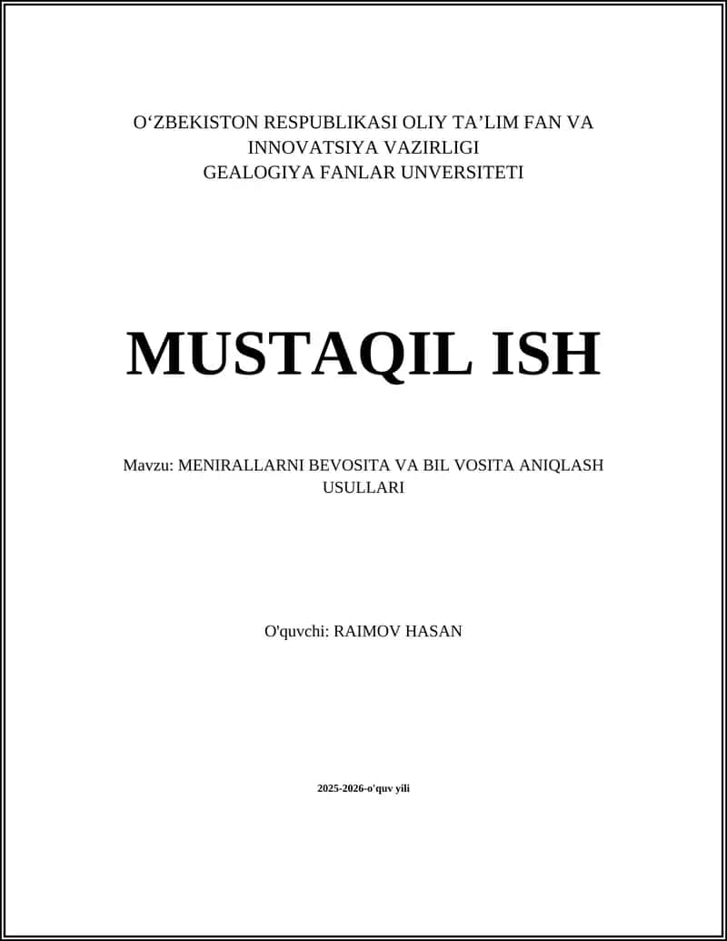 Menirlarni bevosita aniqlash: Laboratoriya kimyoviy tahlillari