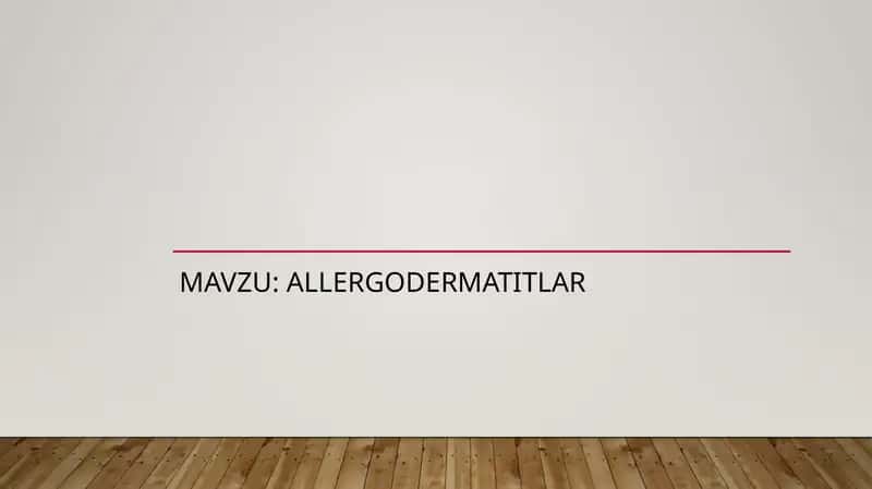 Allergodermatitlar