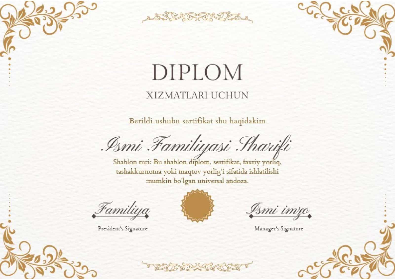 Diplom Shabloni