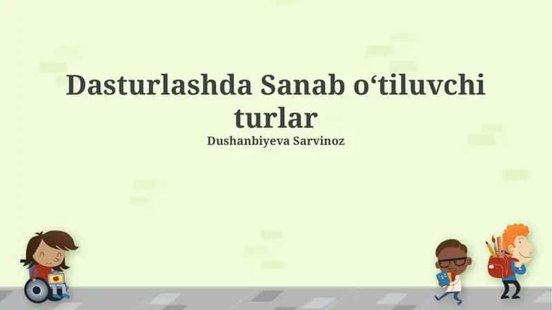 Sanab O'tish Mumkin Bo'lgan Turlar