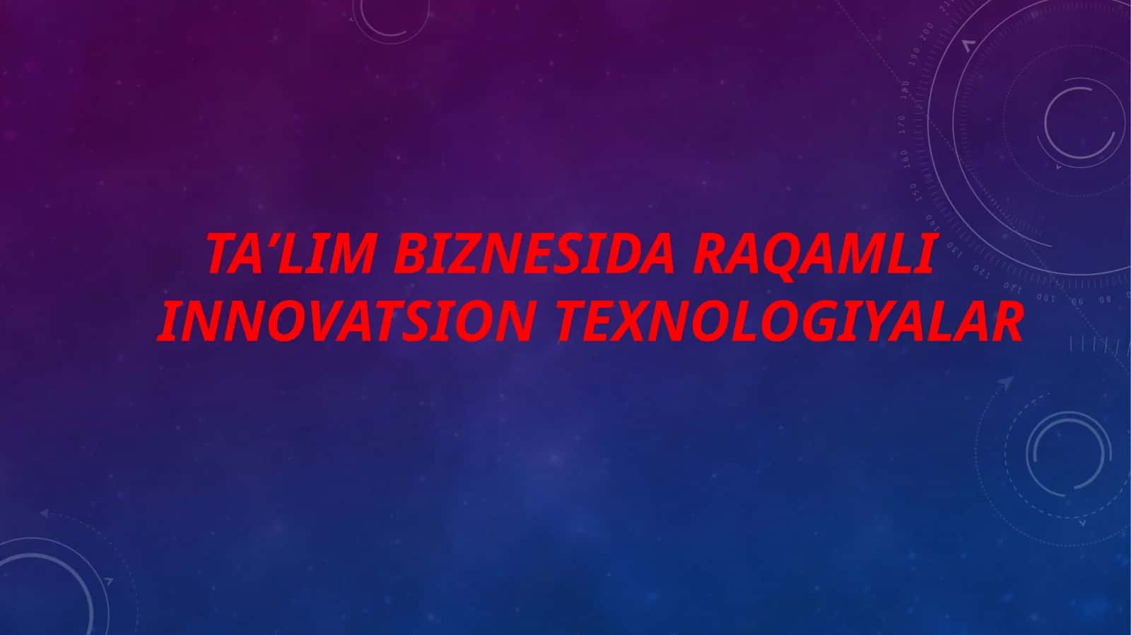 Raqamli Innovatsion Texnologiyalar