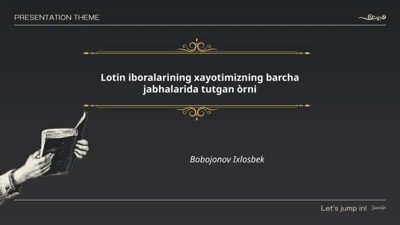 Ta'lim tizimida lotin iboralarining o'rni va ahamiyati