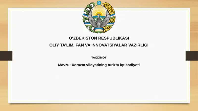 Xorazm viloyatining turizm iqtisodiyoti