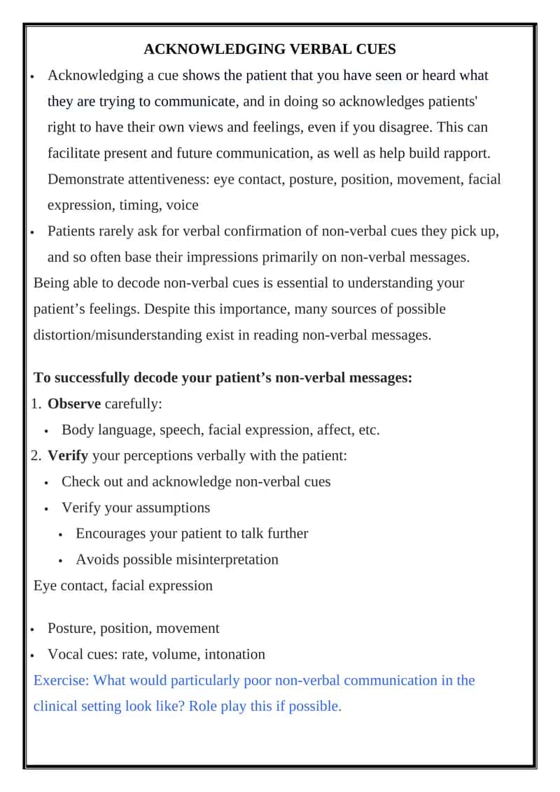 Verbal Cues Decoding Skills