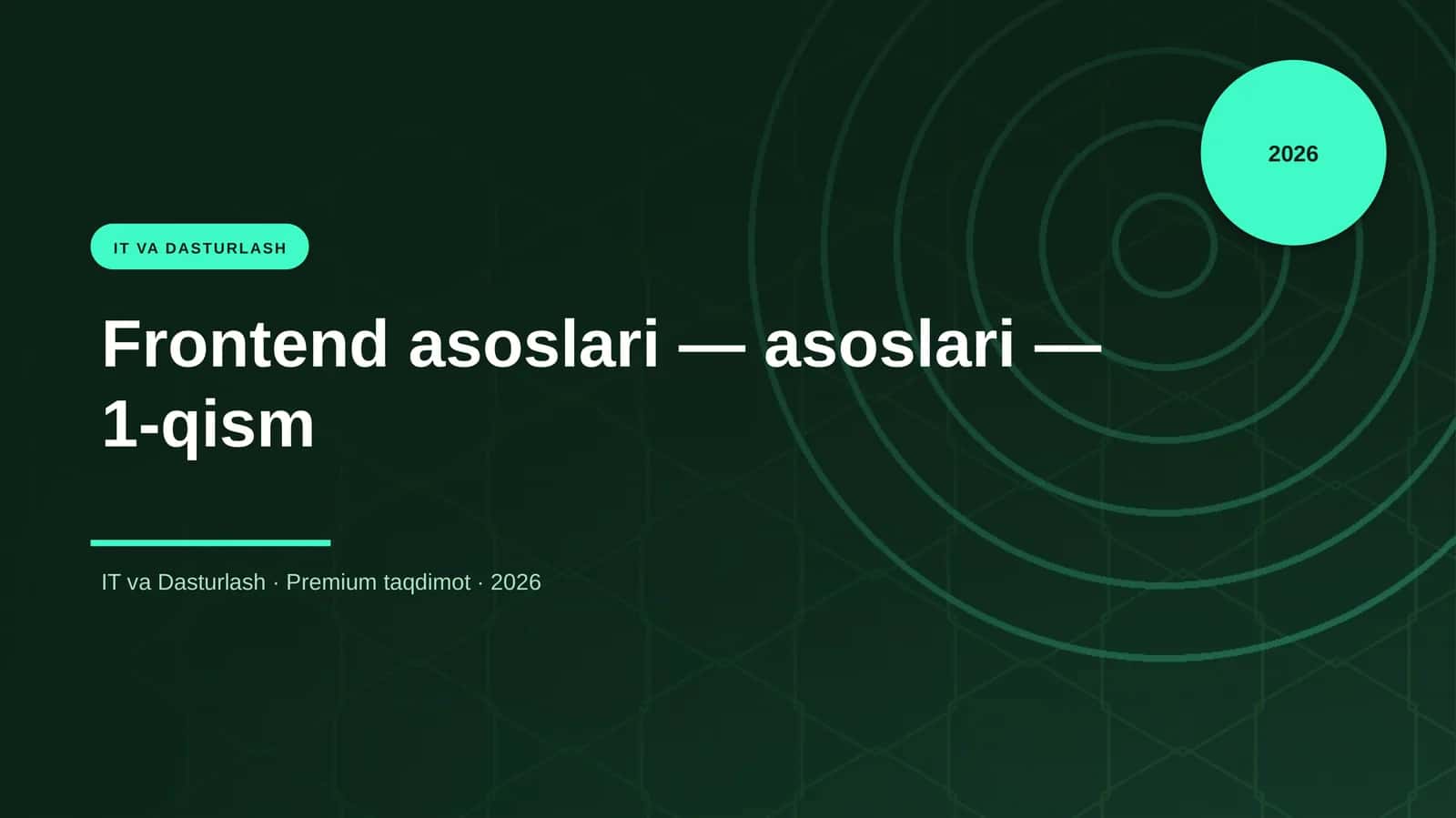 Frontend asoslari — asoslari — 1-qism