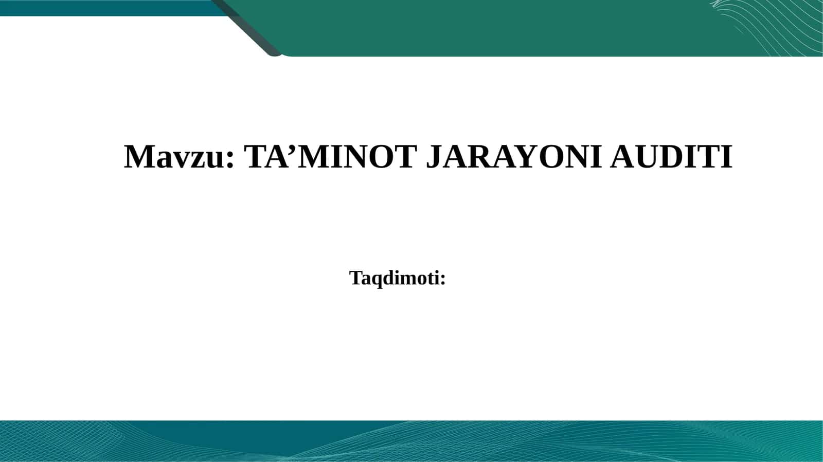 Ta’minot jarayoni auditi