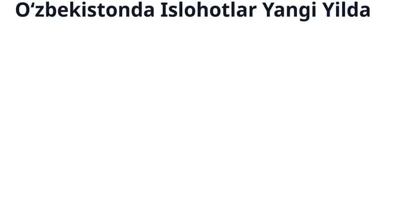 Oʻzbekistonda Iqtisodiy Islohotlar