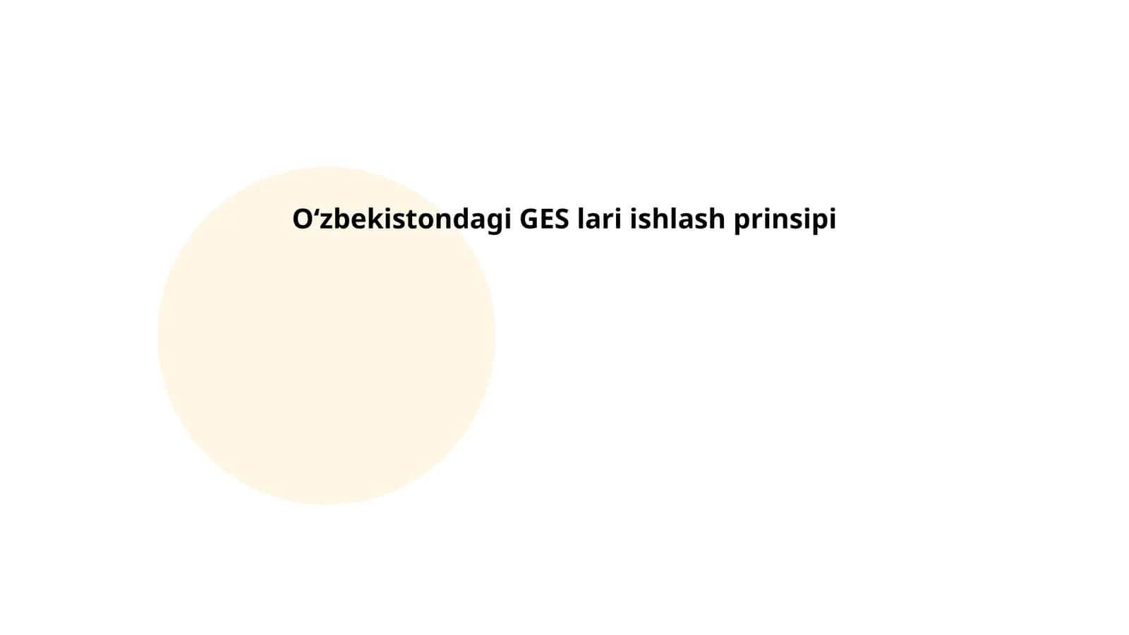 Oʻzbekistondagi GES lari ishlash prinsipi