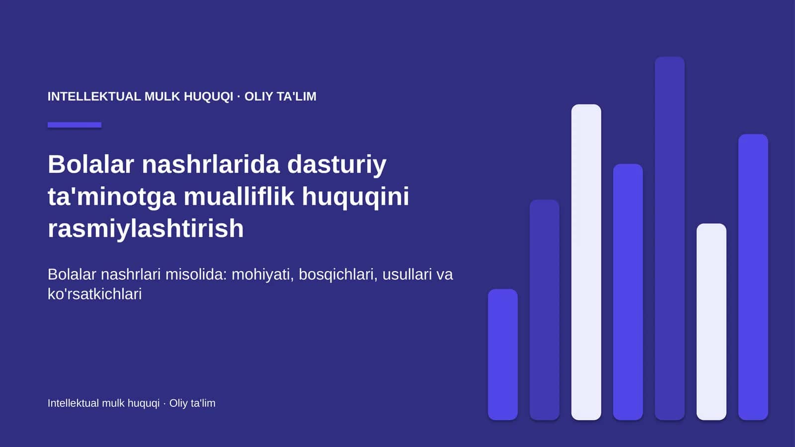 Intellektual mulk huquqi · Oliy ta'lim