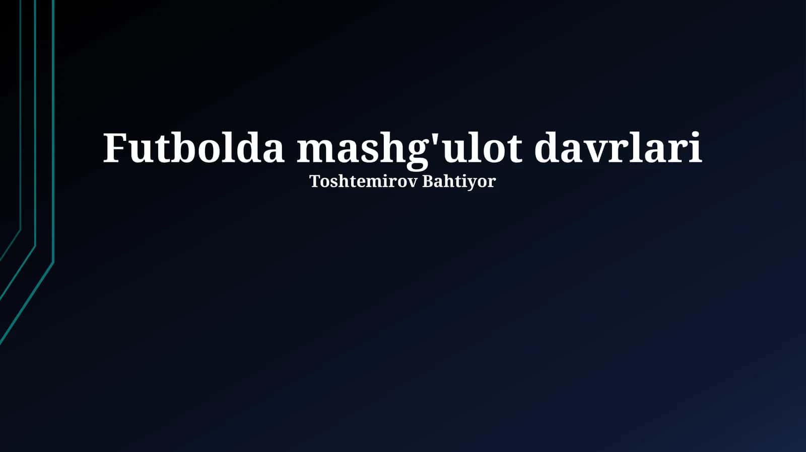 Futbolda mashg'ulot davrlari
