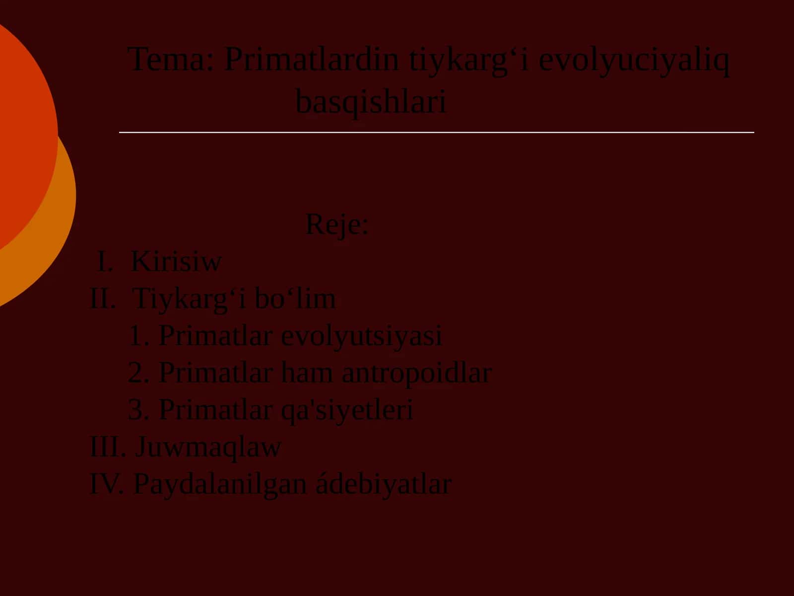 Primatlardin tiykargʻi evolyuciyaliq basqishlari