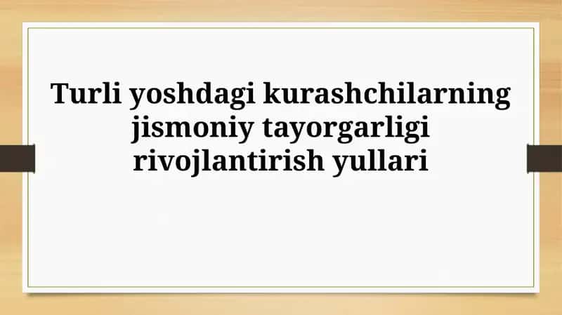 Kurashchilarning jismoniy tayyorgarligi