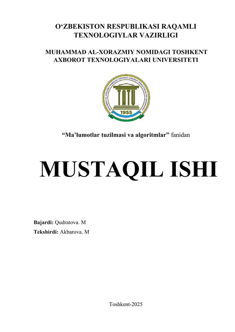 Statik ma'lumotlar tuzilmalari