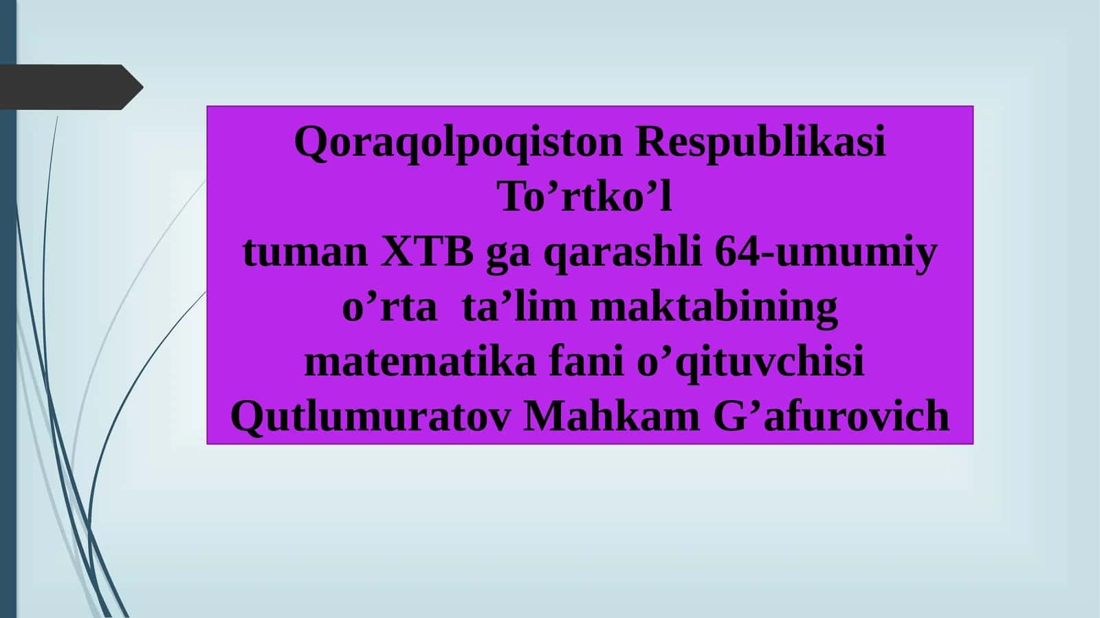 6-sinf Matematika fanidan Ma'lumotlar tahlili. O'rta qiymat, moda va mediana mavzuda dars ishlanma