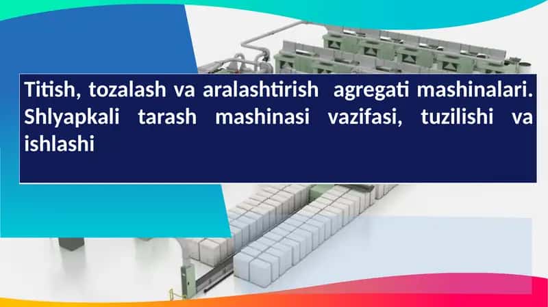 Truetzschler TTA Qisqartirilgan titish-tozalash agregati