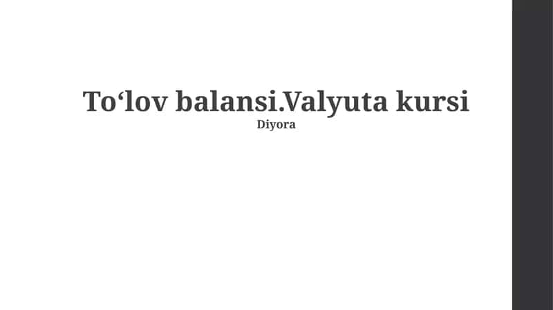 To'lov Balansi