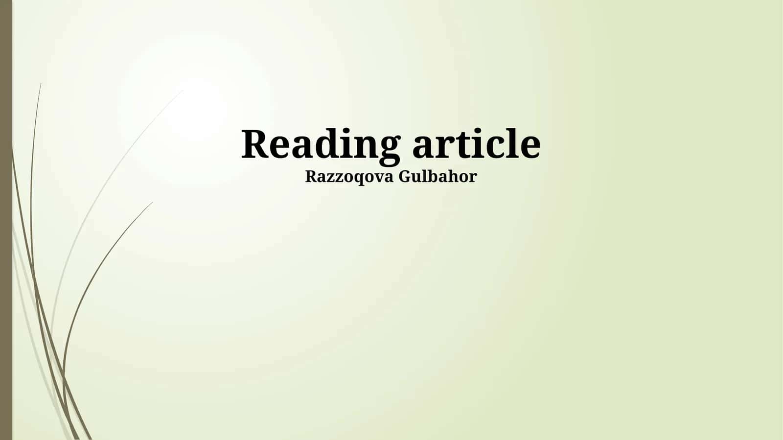 Reading article