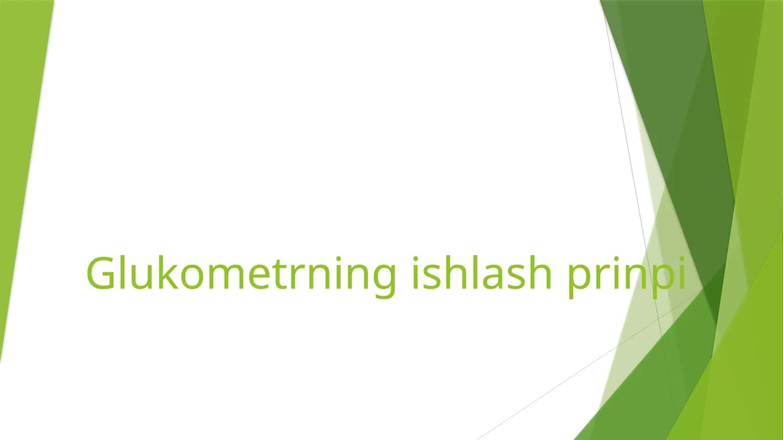 Glukometrning ishlash printsi