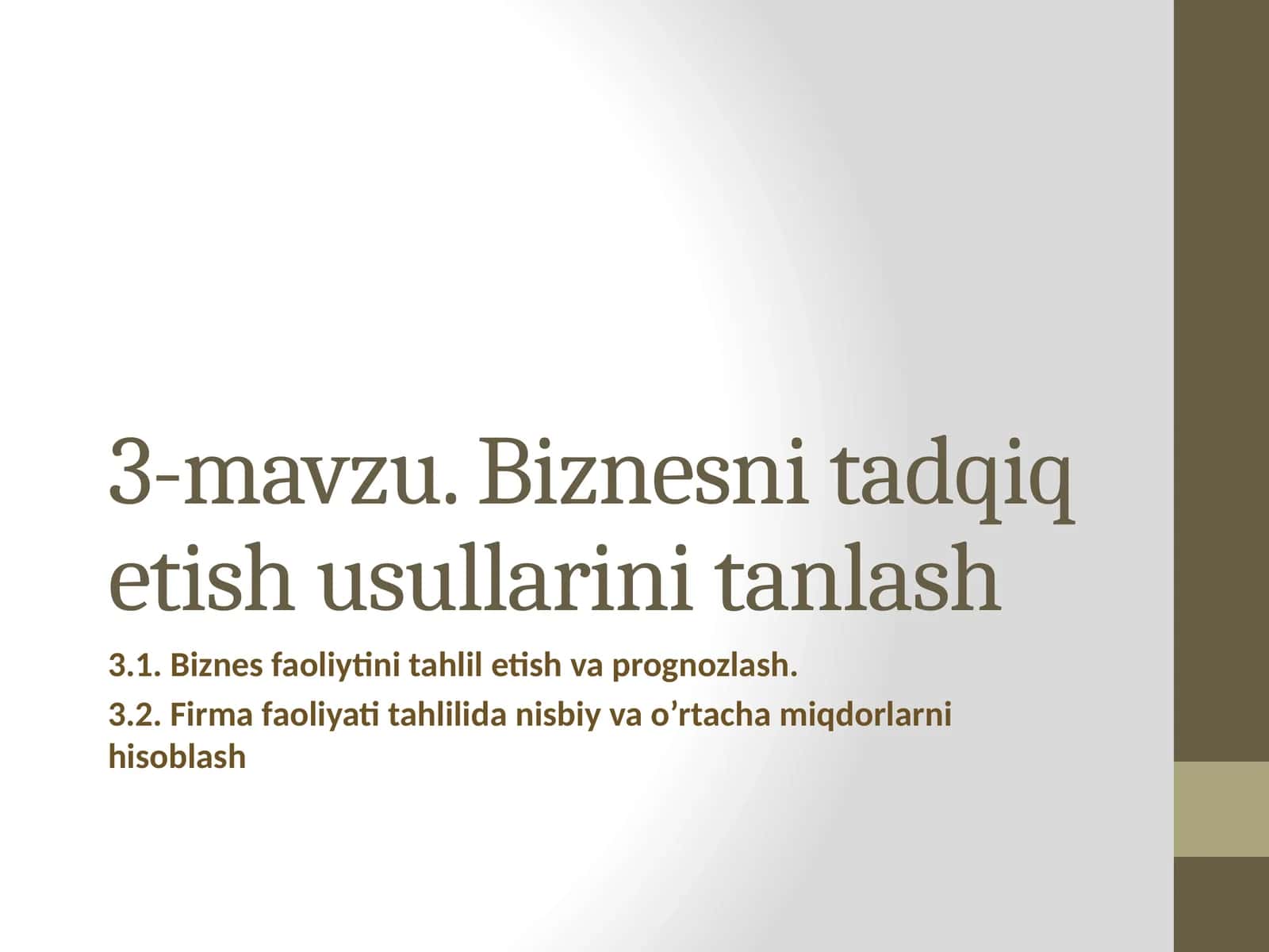 Biznes faoliyati tahlili