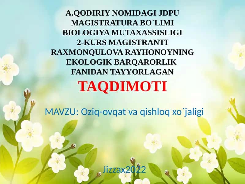 Qishloqxoʻjaligi