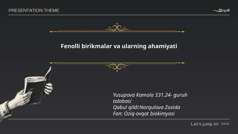 Fenolli birikmalar va ularning ahamiyati