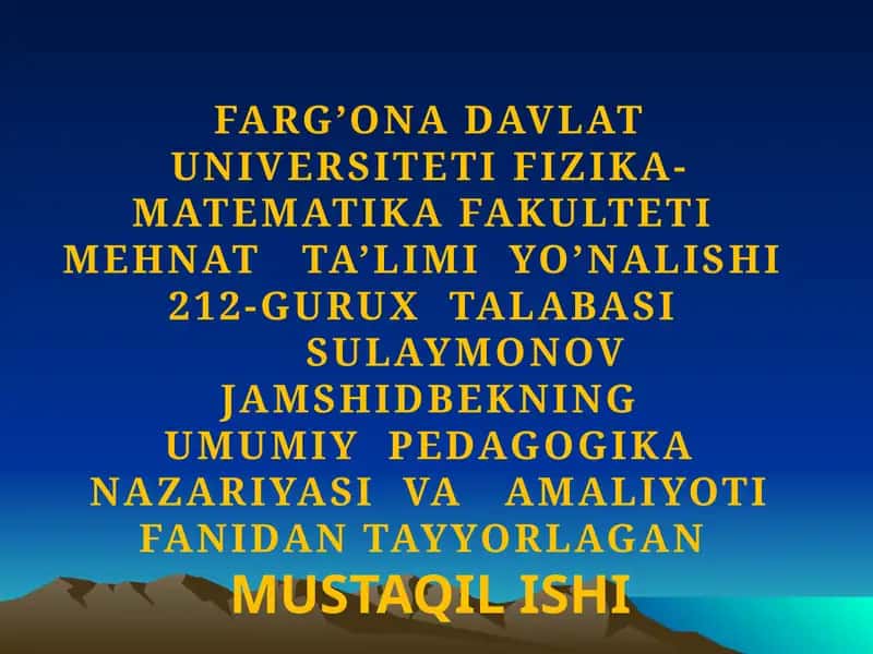 O`SMIRLARDA ZARARLI ODATLAR NI OLDINI OLISH