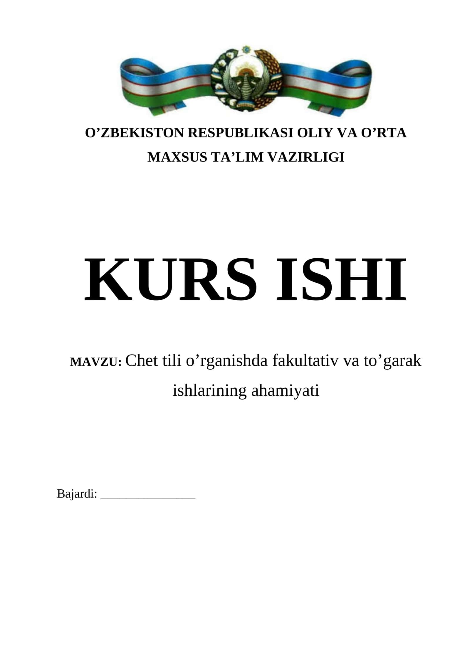 Chet tili o’rganishda fakultativ va to’garak ishlarining ahamiyati