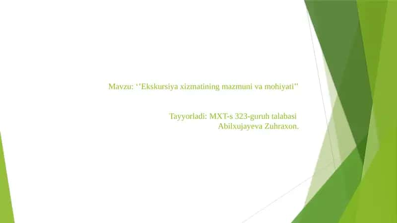 Ekskursiya xizmati