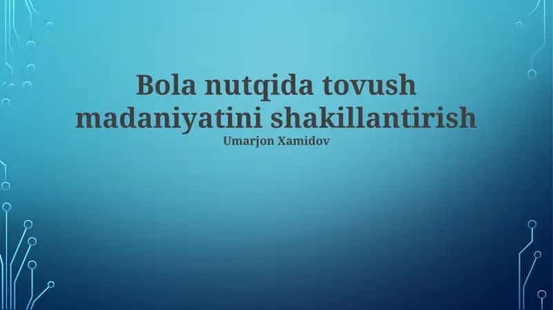 Ovoz madaniyati rivojlantirish