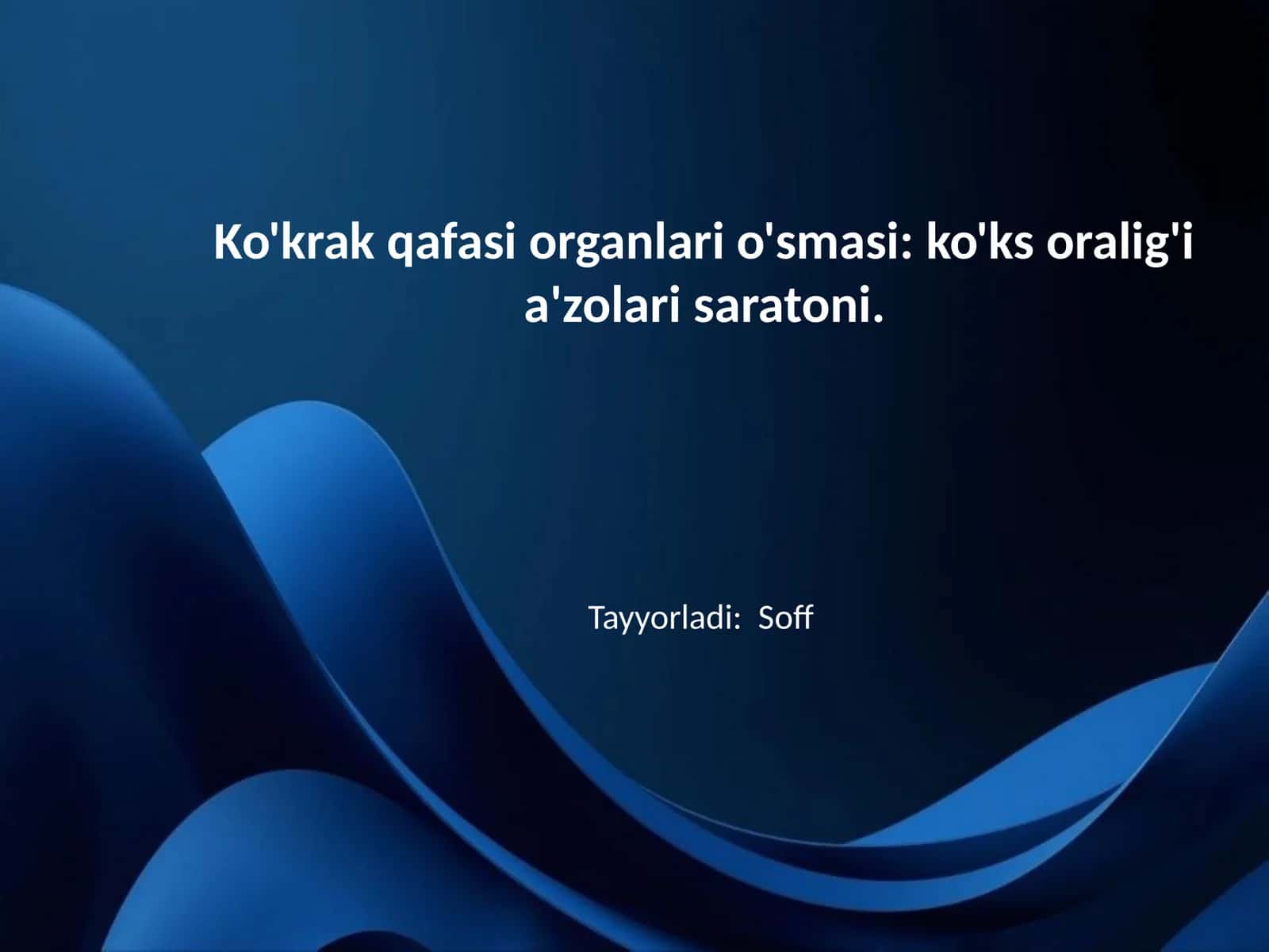 Ko'krak qafasi organlari o'smasi: ko'ks oralig'i a'zolari saratoni.