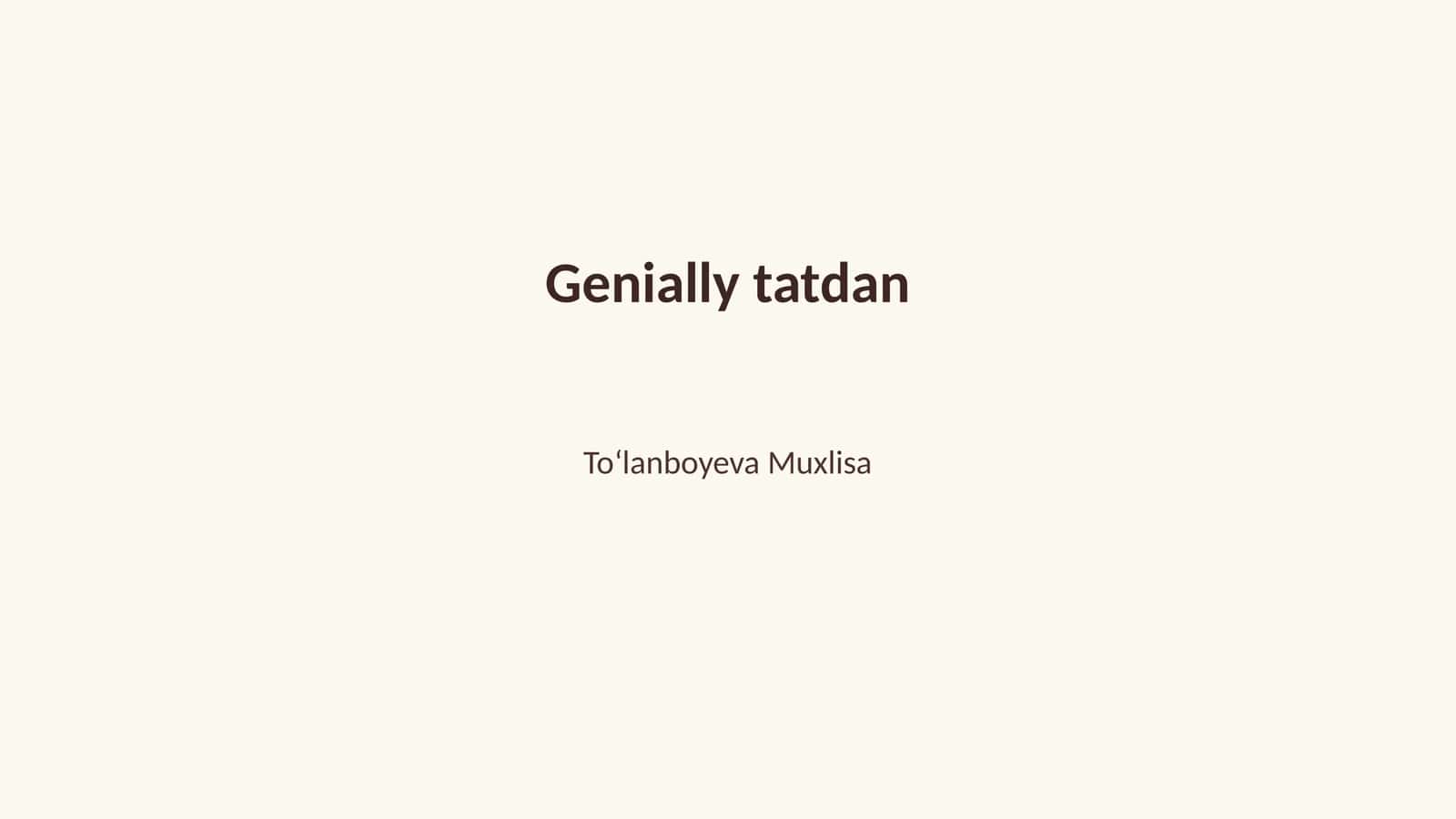 Genially tatdan