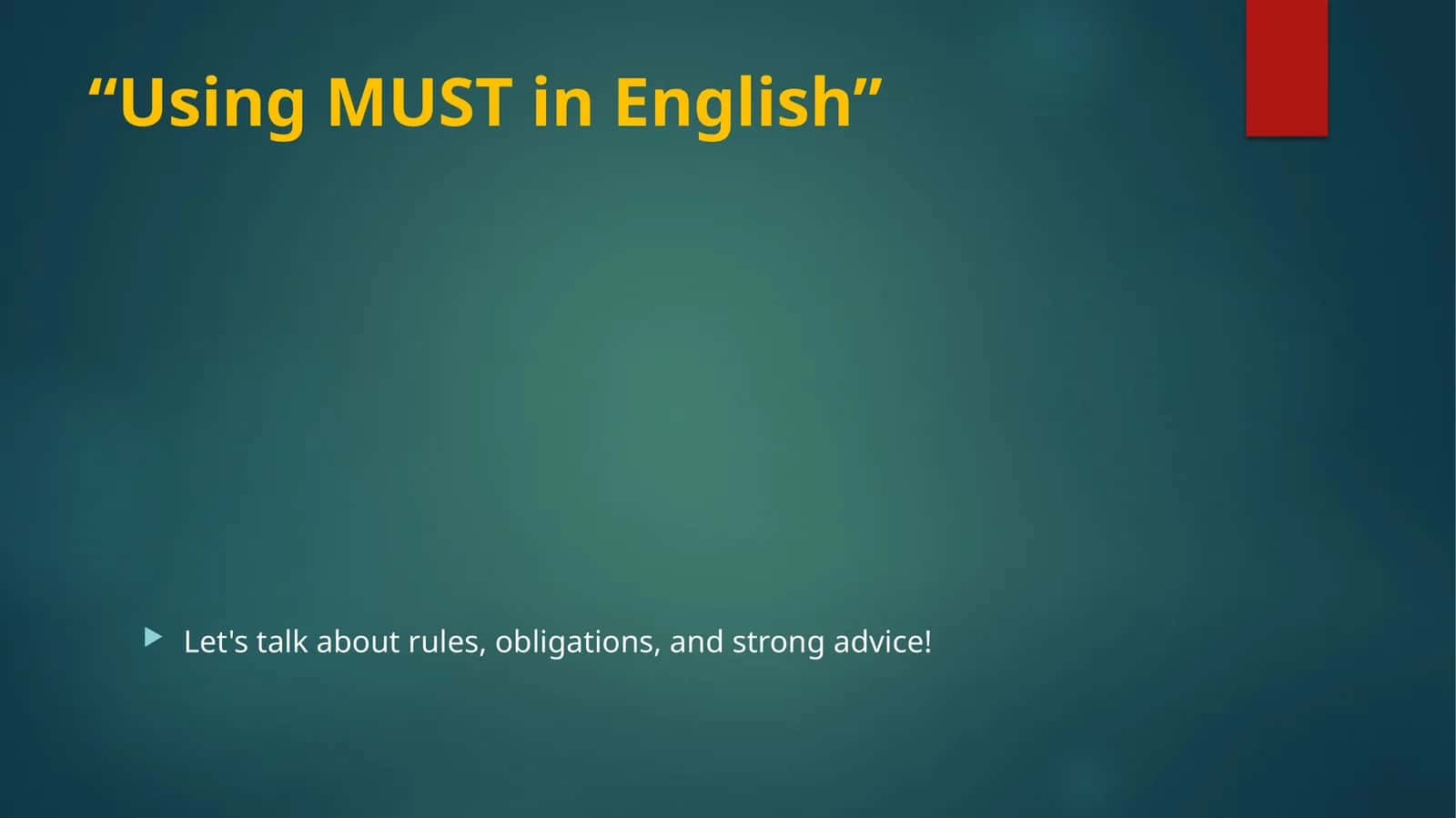 Using MUST in English