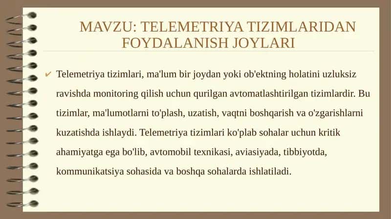 TELEMETRIYA TIZIMLARI