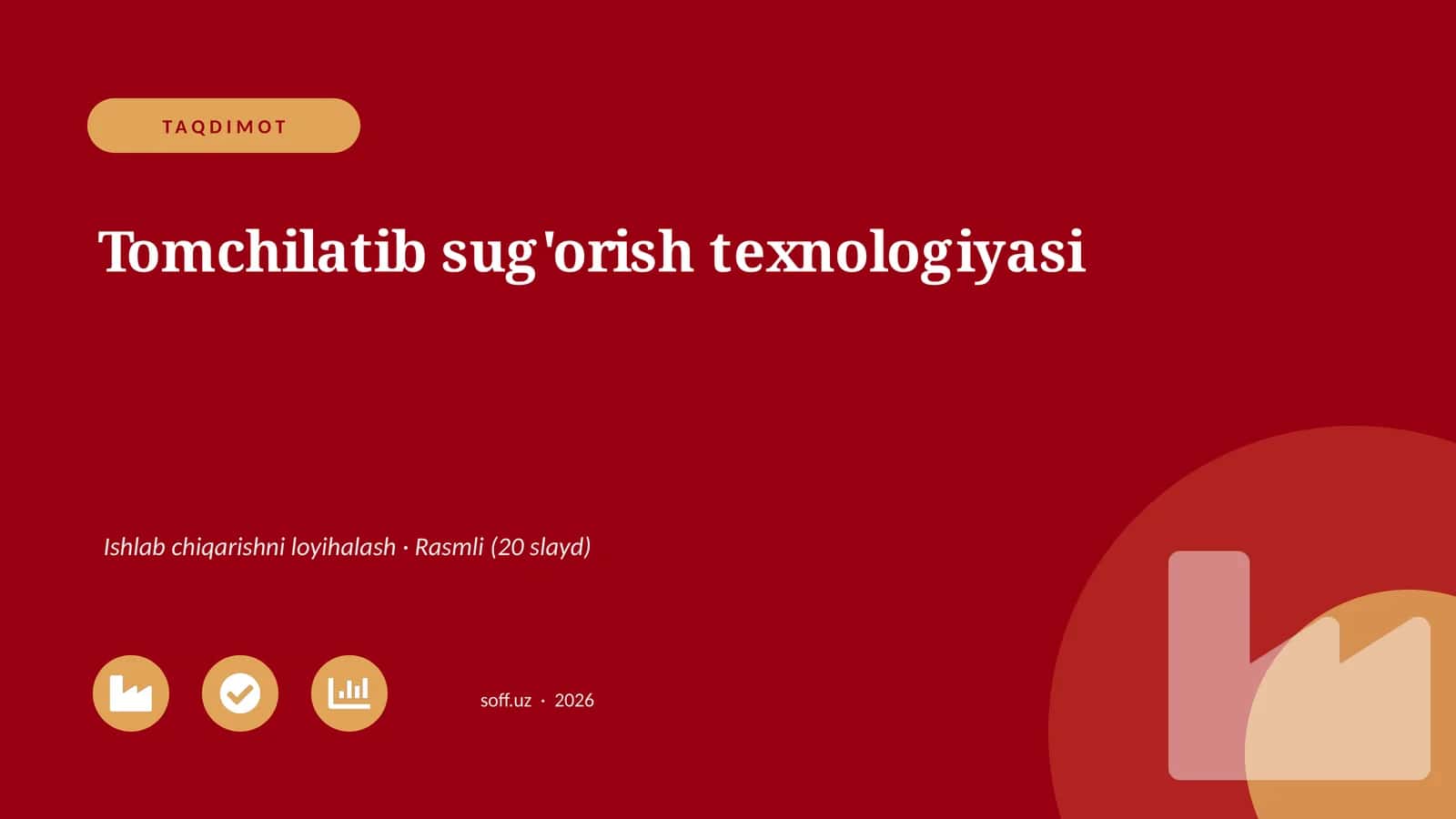Tomchilatib sug'orish texnologiyasi
