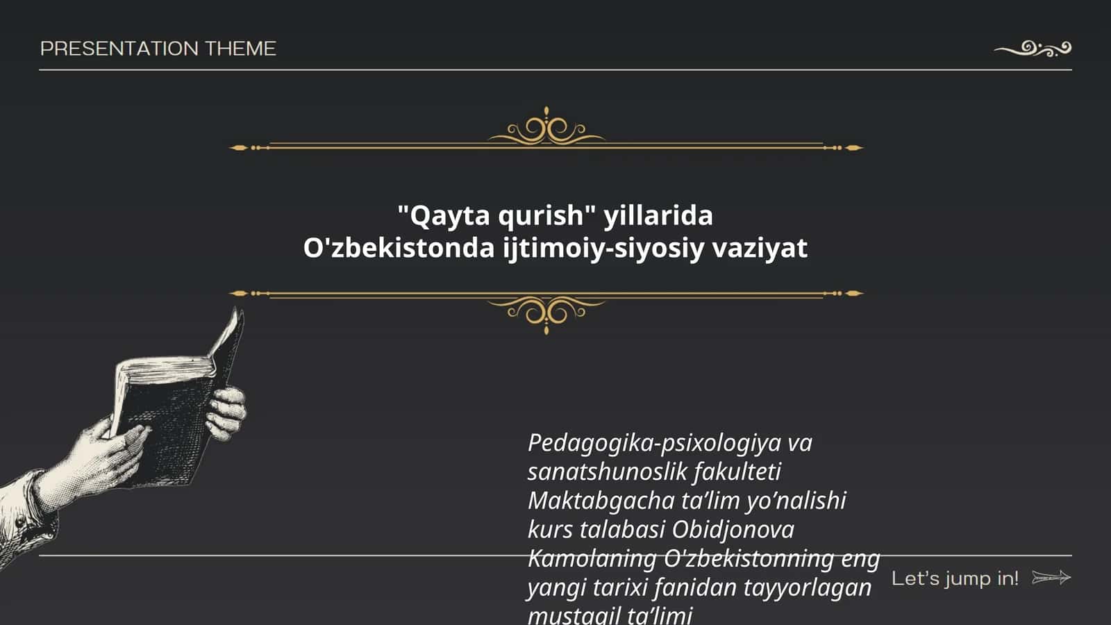 O'zbekistonning Eng Yangi Tarixi Fanidan Tayyorlagan Mustaqil Taʼlim