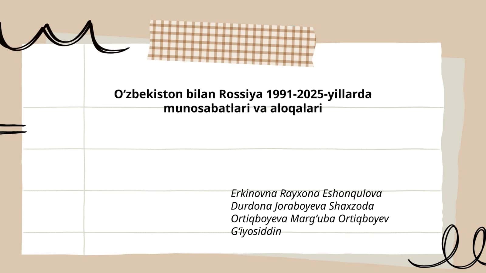Oʻzbekiston bilan Rossiya 1991-2025-yillarda munosabatlari va aloqalari
