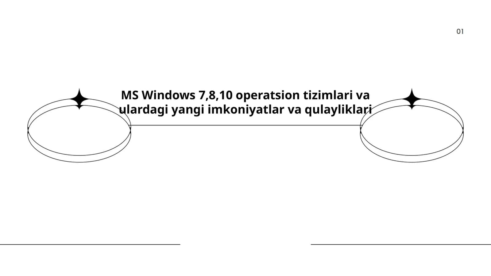Microsoft Windows 7,8,10 operatsion tizimlari va ulardagi yangi imkoniyatlar va qulayliklari