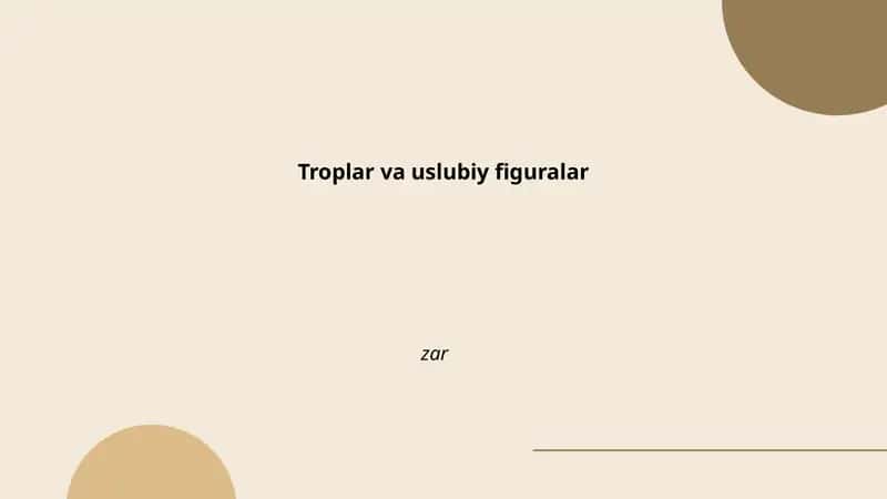 Troplar va uslubiy figuralar