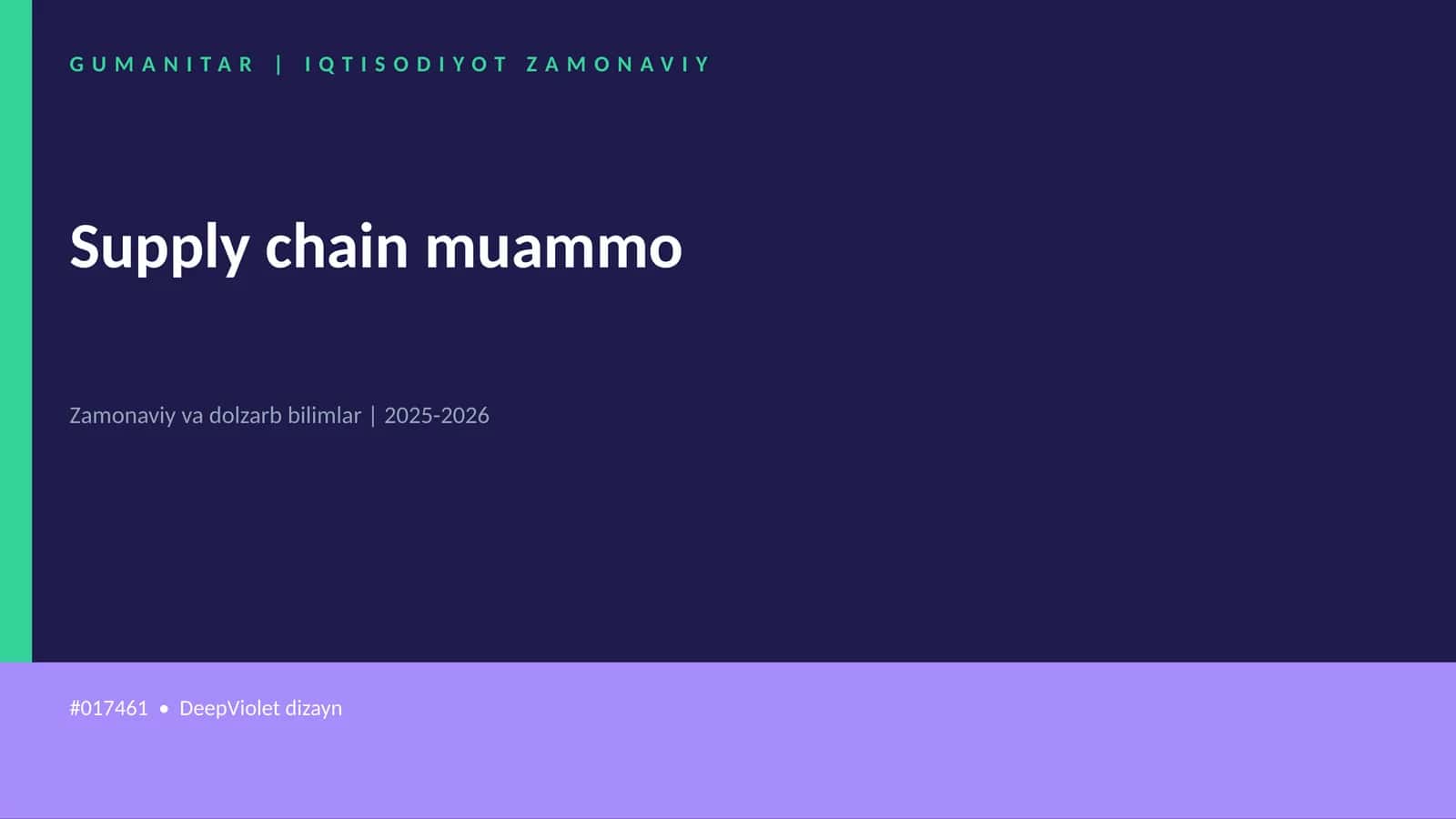 Supply chain muammo