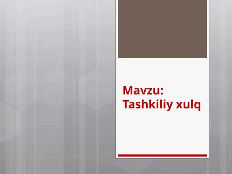 Tashkiliy xulq