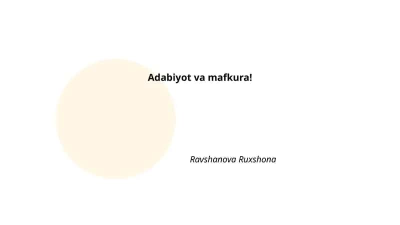 Adabiyot va mafkura
