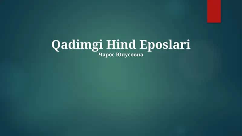 Qadimgi Hind Eposlari