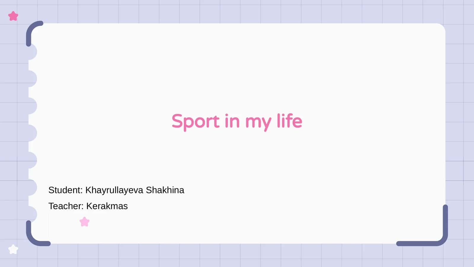 Sport in my life