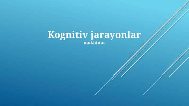 Kognitiv jarayonlar