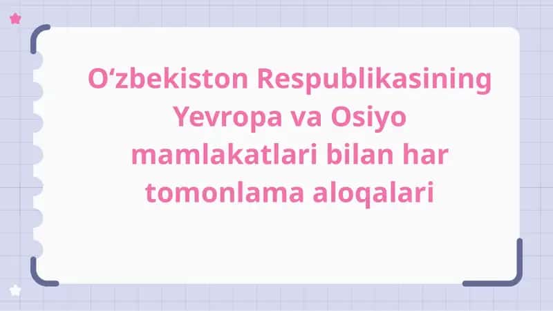 O'zbekistonning xalqaro tashkilotlar bilan aloqalari