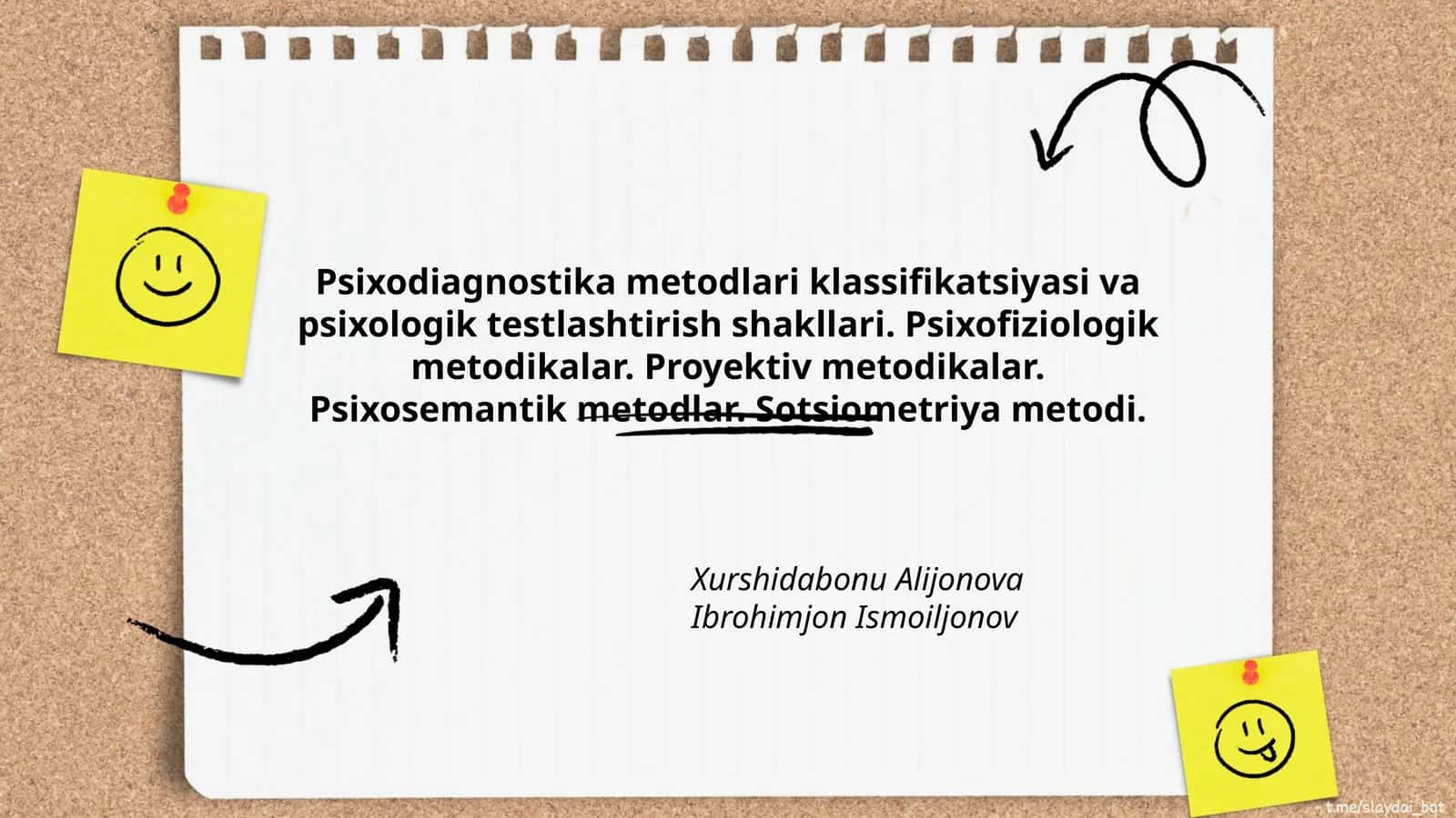 Psixodiagnostika Metodlari Klassifikatsiyasi va Psixologik Testlashtirish Shakllari