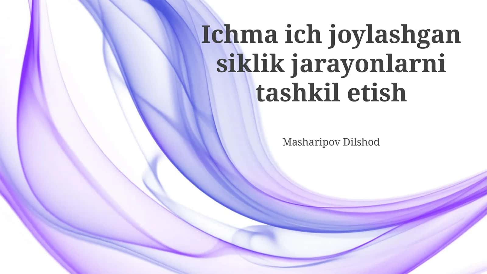 Ixma hududidagi siklik jarayonlarni aniqlash