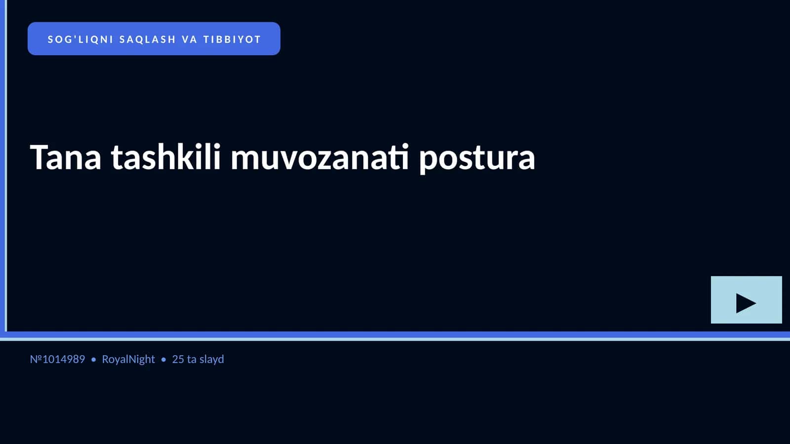 Tana tashkili muvozanati postura